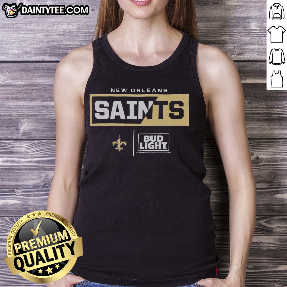 awesome-bud-light-new-orleans-saints-team-tank-top Awesome Bud Light New Orleans Saints team tank top featuring bold graphics and a comfortable fit for game day style.