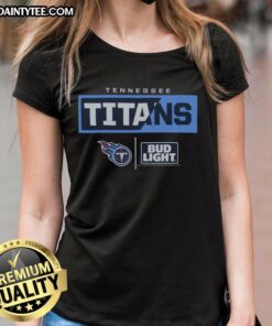 Awesome Bud Light Tennessee Titans team ladies tee featuring team colors and logo, perfect for game day and fans.
