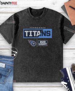 Awesome Bud Light Tennessee Titans team washed t-shirt featuring vibrant team colors and logo, perfect for game day.