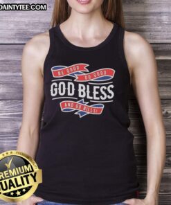 Buffalo Bills tank top featuring 'Be Good, Do Good, God Bless, Go Bills' slogan, perfect for fans showing team spirit.