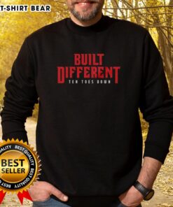 Alt Text: Awesome Built Different Ten Toes Down Sweatshirt in black featuring bold graphic design, perfect for casual wear.