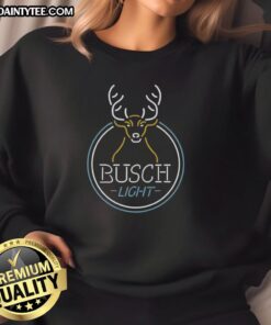 Awesome Busch Light deer neon sweatshirt featuring a vibrant design perfect for casual outings and outdoor enthusiasts.
