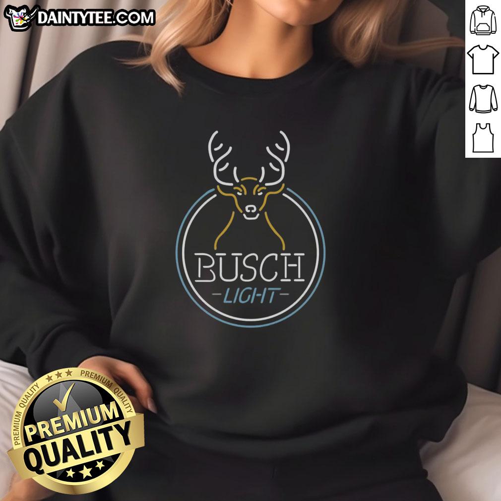 awesome-busch-light-deer-neon-sweatshirt Awesome Busch Light deer neon sweatshirt featuring a vibrant design perfect for casual outings and outdoor enthusiasts.