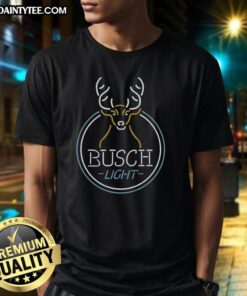 Alt Text: Awesome Busch Light Deer Neon T-Shirt featuring a vibrant deer graphic, perfect for outdoor enthusiasts and beer lovers.