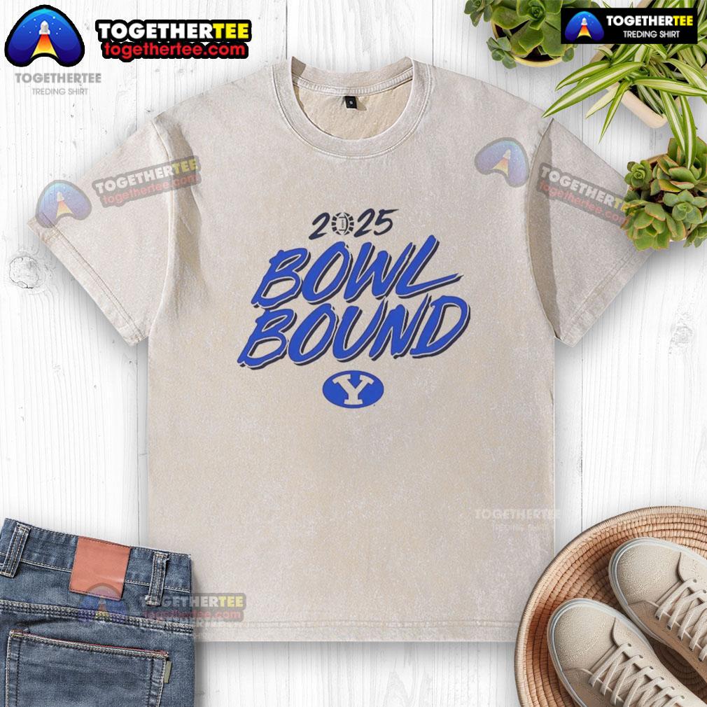 Awesome Byu Cougars Bowl Bound 2025 Washed T Shirt Awesome BYU Cougars Bowl Bound 2025 washed t-shirt featuring vibrant team colors and logo, perfect for fans.