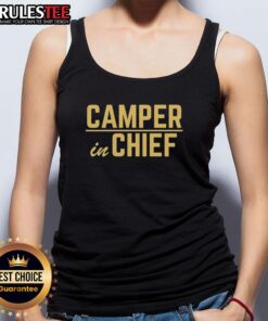 Awesome Camper In Chief Tank Top featuring a fun design perfect for outdoor adventures and summer activities.