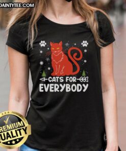Awesome Cats for Everybody Ladies Tee featuring a playful cat graphic, perfect for cat lovers and casual wear.