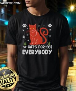 Alt Text: Awesome Cats For Everybody T-Shirt featuring playful cat graphics on a stylish, comfortable tee for cat lovers.