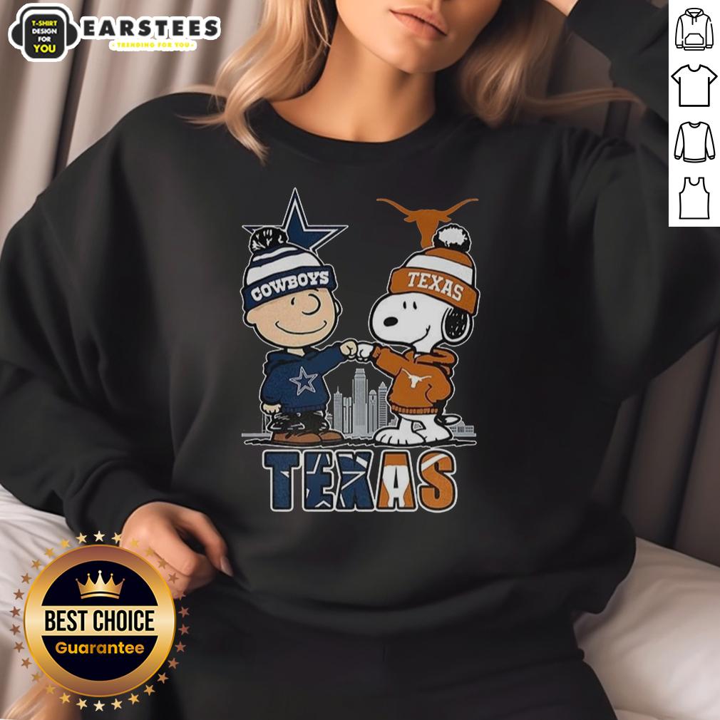 awesome-charlie-brown-dallas-cowboys-touch-hand-snoopy-texas-longhorns-skyline-sweatshirt Awesome Charlie Brown sweatshirt featuring Snoopy, Dallas Cowboys, Texas Longhorns, and skyline design.