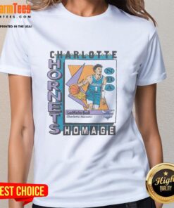 Awesome Charlotte Hornets trading card featuring LaMelo Ball on a stylish ladies tee, perfect for fans.