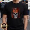 Alt Text: Awesome Chicago Bears NFL Skull American Flag T-Shirt for Football Lovers, showcasing team spirit and style.