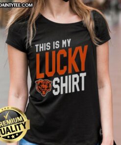 Awesome Chicago Bears This Is My Lucky Ladies Tee featuring vibrant team colors and a stylish design for fans.