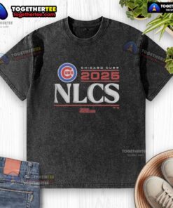 Alt Text: Chicago Cubs 2025 Division Series Winner locker room washed t-shirt, showcasing team pride and celebration.