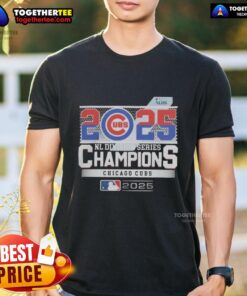 Awesome Chicago Cubs 2025 NL Division Series Champions T-Shirt featuring team logo and vibrant design for fans.