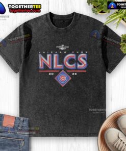 Alt Text: Awesome Chicago Cubs 2025 NLCS Division Series Winner Postseason Washed T-Shirt, showcasing vibrant team colors and logo.
