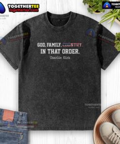 Awesome Christian Patriot t-shirt featuring 'God, Family, Country' design by Charlie Kirk, perfect for proud patriots.