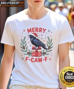 Awesome Christmas F-Caw-F Raven Xmas T-Shirt featuring a festive raven graphic for holiday celebrations.