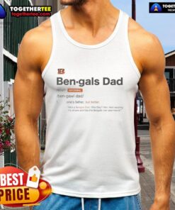 Alt Text: Awesome Cincinnati Bengals Dad Definition Tank Top featuring vibrant team colors and bold graphic design for fans.