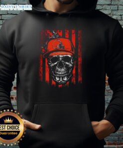 Awesome Cleveland Browns NFL Skull American Flag Hoodie for football lovers, showcasing team spirit and style.