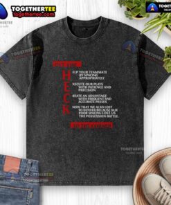 Awesome Clippers Get The Heck To The Corner washed t-shirt displayed on a hanger, showcasing its vibrant design and style.