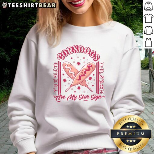 Awesome corndogs zodiac sweatshirt featuring fun corndog graphics, perfect for corndog lovers and astrology fans.
