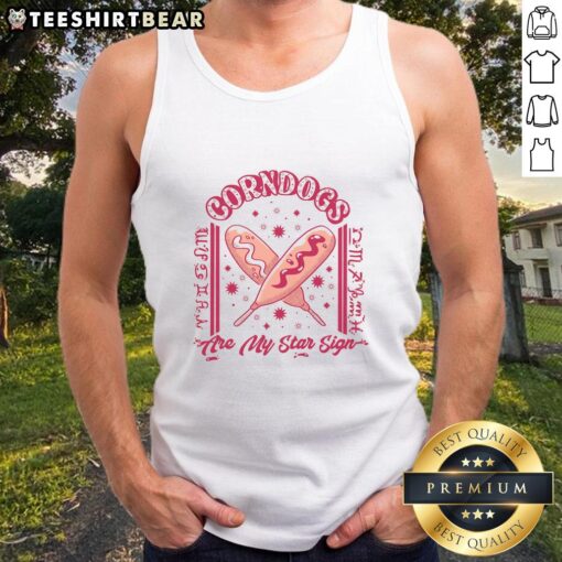Awesome corndogs zodiac tank top featuring a fun design celebrating corndogs as your star sign.