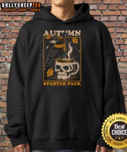 Awesome Crow Autumn Coffee Starter Pack with Skull Hoodie, perfect for cozy fall vibes and stylish seasonal wear.
