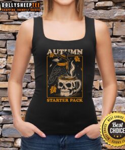 Awesome Crow Autumn Coffee Starter Pack with Skull Tank Top featuring a stylish crow design and autumn colors.