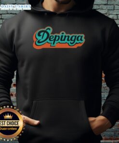 Awesome DePinga style Miami Dolphins hoodie featuring vibrant team colors and logo for ultimate fan fashion.
