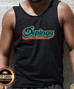 Awesome DePinga style Miami Dolphins tank top featuring vibrant team colors and stylish design, perfect for fans.