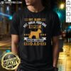 Alt Text: Awesome Eat Sleep Pet Walk Feed Dog Miniature Schnauzer Dad T-Shirt featuring a playful schnauzer graphic design.