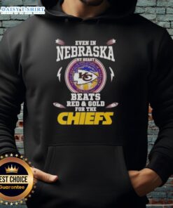 Alt Text: Kansas City Chiefs hoodie in red and gold, showcasing team spirit for fans in Nebraska, perfect for game day.