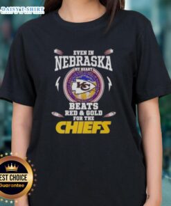 Womens Kansas City Chiefs tee in red and gold, showcasing team spirit and style for fans in Nebraska.
