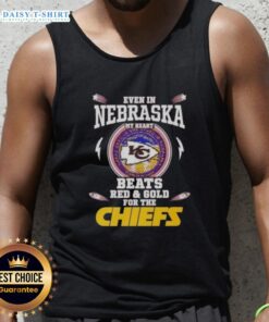 Kansas City Chiefs tank top in red and gold, showcasing team spirit in Nebraska, perfect for game day.