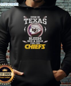 Awesome Kansas City Chiefs hoodie in red and gold, showcasing team spirit and style, perfect for Texas fans.