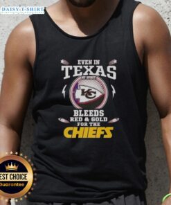 Kansas City Chiefs tank top in red and gold, showcasing team spirit and pride, perfect for Texas fans.