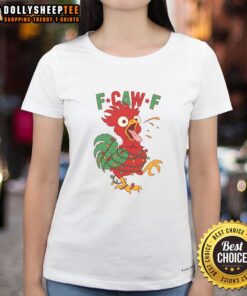 Awesome F CAW F Christmas Santa Crow Ladies Tee featuring a festive design perfect for holiday celebrations.