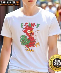 Awesome F-Caw-F Christmas Santa Crow T-Shirt featuring a festive design of Santa with a crow, perfect for holiday celebrations.