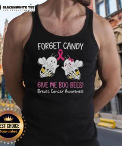 Awesome 'Forget Candy, Give Me Boo Bees' Breast Cancer Awareness tank top for a stylish, supportive statement.