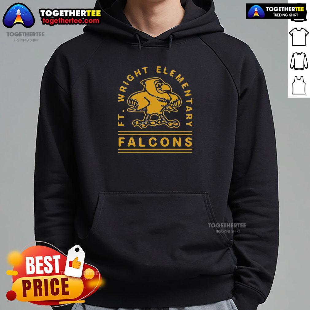 Awesome Ft Wright Falcons Gold Arch Hoodie Awesome FT Wright Falcons Gold Arch Hoodie featuring bold team logo and vibrant gold color for fans.