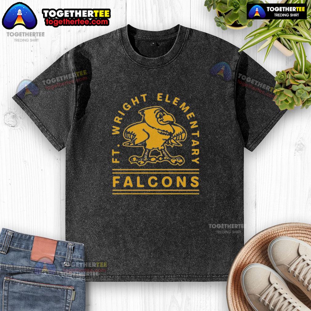 Awesome Ft Wright Falcons Gold Arch Washed T Shirt Alt Text: Awesome Ft. Wright Falcons gold arch washed t-shirt featuring a stylish design perfect for fans and casual wear.