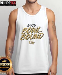Awesome Georgia Tech Yellow Jackets Football 2025 Bowl Bound tank top featuring team colors and logo design.