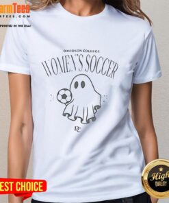 Awesome Ghost Davidson Women's Soccer 2025 Ladies Tee featuring a stylish design perfect for soccer fans.