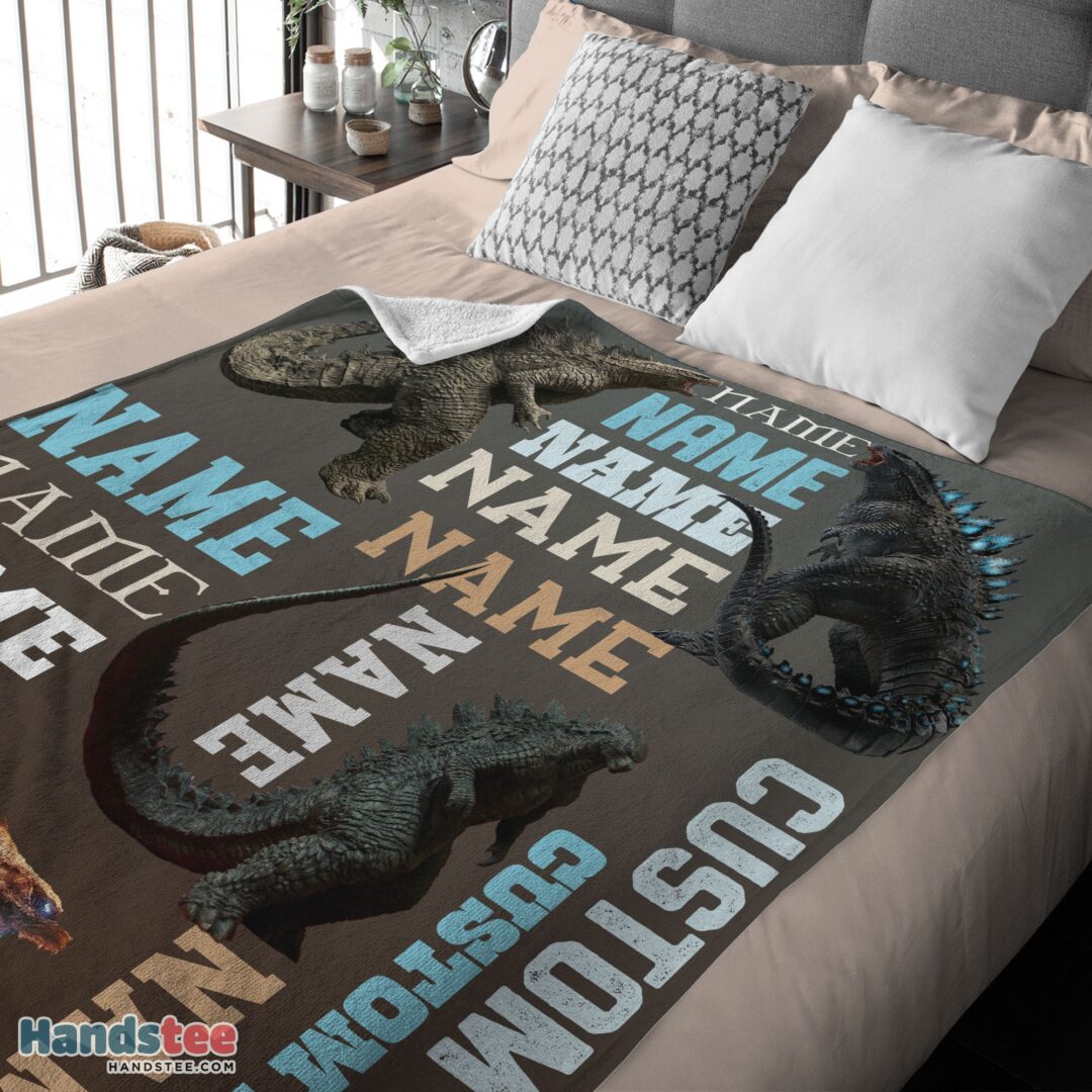 awesome-godzilla-blanket-fleece-customized-blanket-mk-03 Premium Godzilla Blanket Fleece Customized Blanket - Image 3