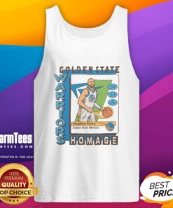 Awesome Golden State Warriors trading card featuring Stephen Curry on a stylish tank top design.