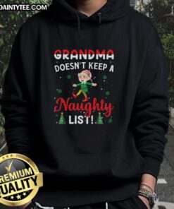 Awesome Grandma hoodie featuring 'Doesn't Keep a Naughty List' text, perfect for holiday gifting and cozy style.