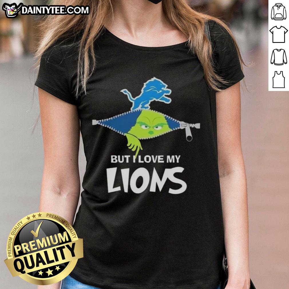 awesome-grinch-but-i-love-my-detroit-lions-football-ladies-tee Awesome Grinch graphic on a ladies tee, showcasing love for Detroit Lions football in a festive design.