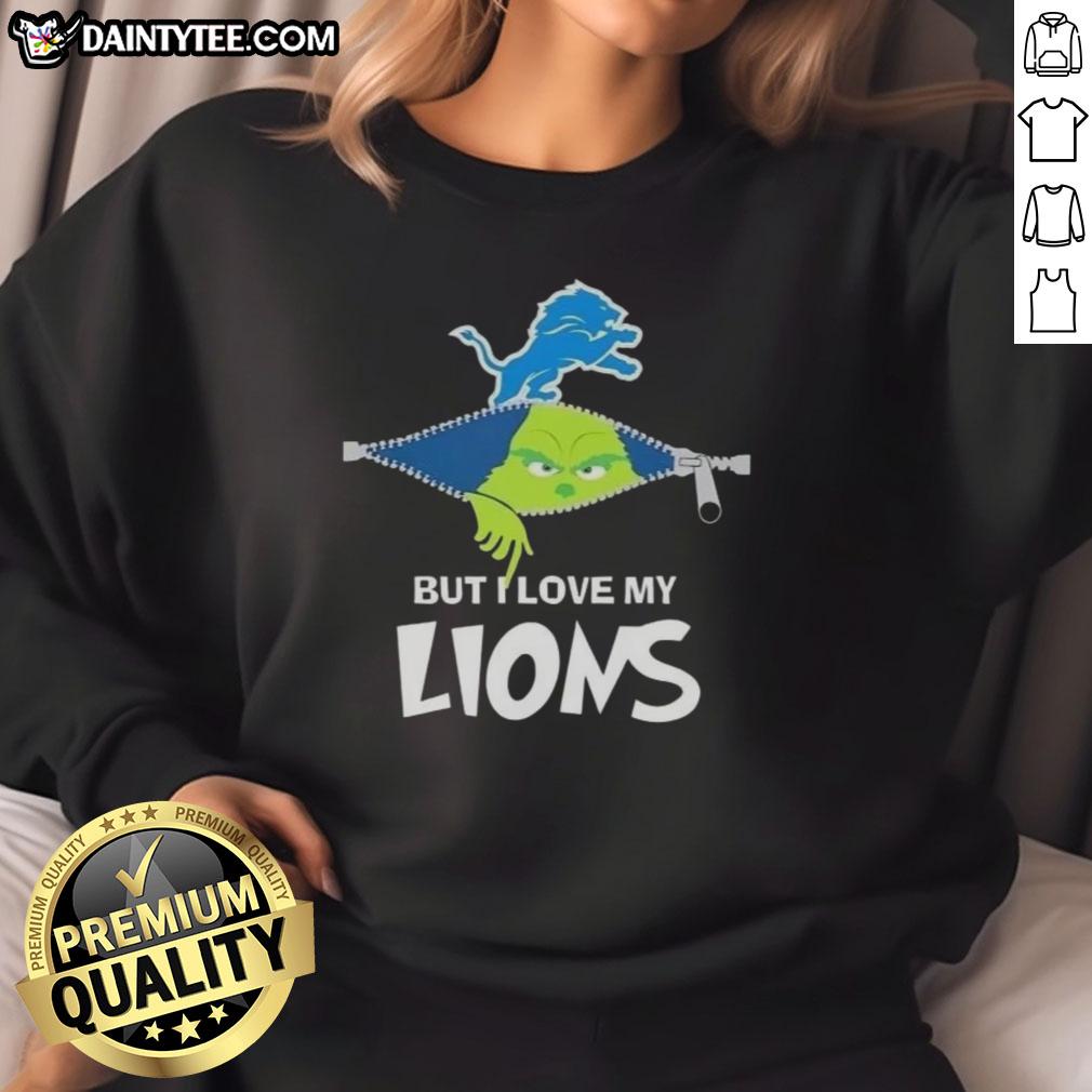 awesome-grinch-but-i-love-my-detroit-lions-football-sweatshirt Alt Text: Awesome Grinch sweatshirt featuring Detroit Lions logo, perfect for football fans and holiday cheer.