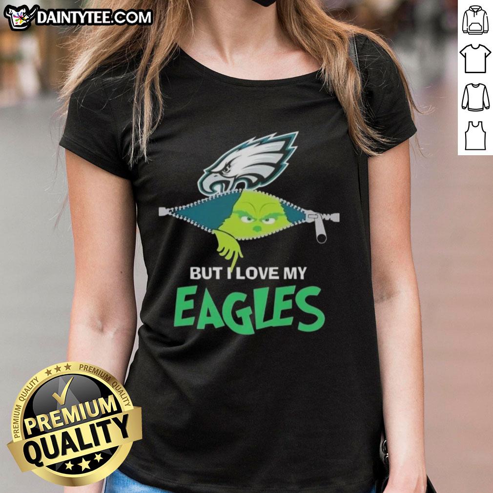 awesome-grinch-but-i-love-my-philadelphia-eagles-football-ladies-tee Awesome Grinch tee for ladies showing love for Philadelphia Eagles football, perfect for festive game day spirit.