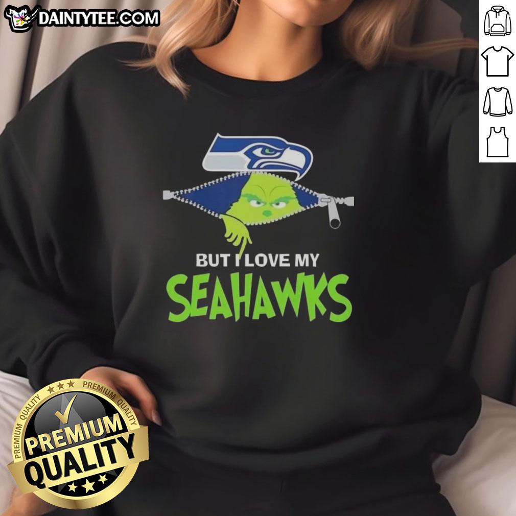 awesome-grinch-but-i-love-my-seattle-seahawks-football-sweatshirt Awesome Grinch sweatshirt featuring Seattle Seahawks logo, perfect for football fans celebrating the holiday season.